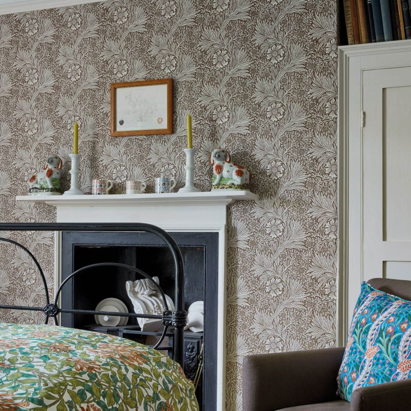 Marigold Wallpaper - Brick/Manilla - Morris & Co - 216482 - Premier Wallcovering