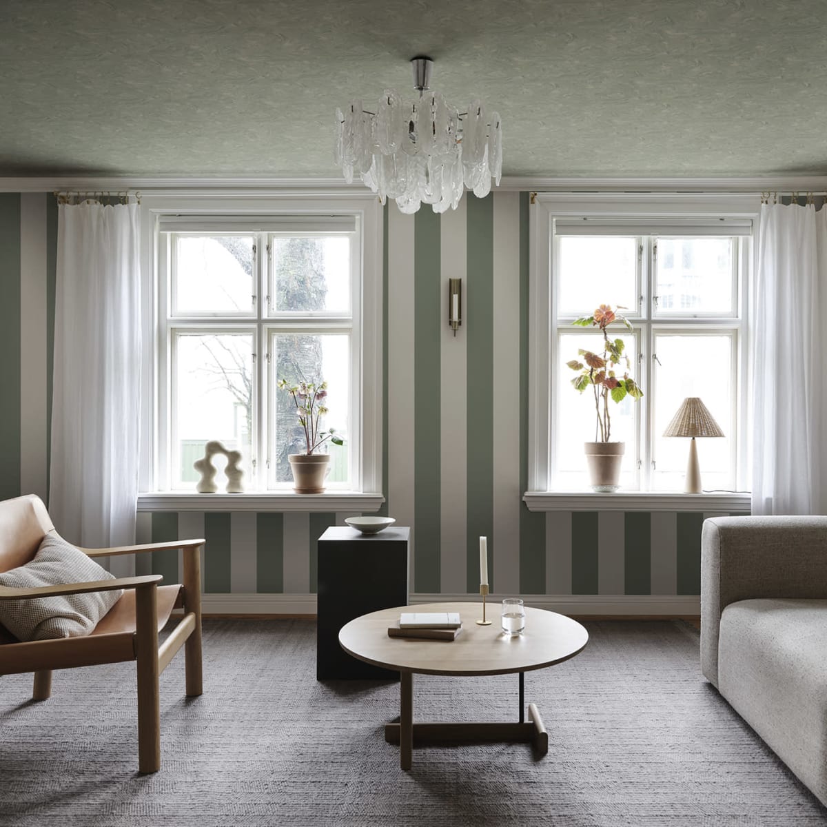 Marion Wallpaper - Sage Green - Sandberg - S10332 - Premier Wallcovering