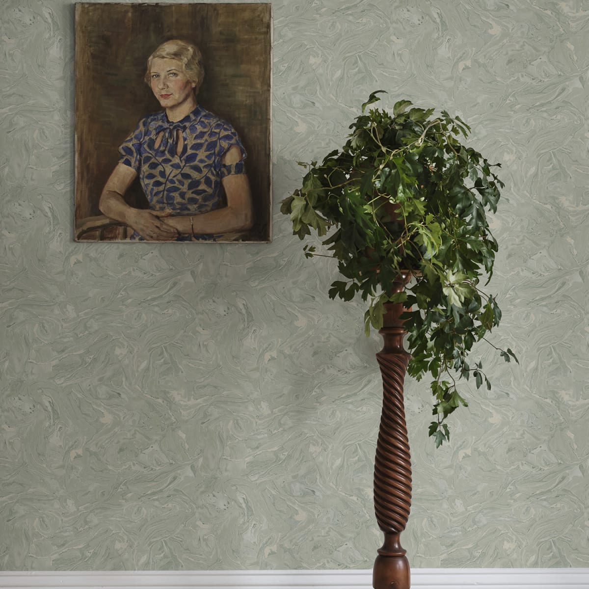Marion Wallpaper - Sage Green - Sandberg - S10332 - Premier Wallcovering