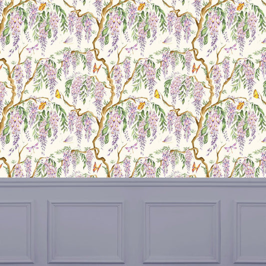 Mariposa Wallpaper - Cream - Voyage Maison - MARIPOS/WPO/CRE - Premier Wallcovering