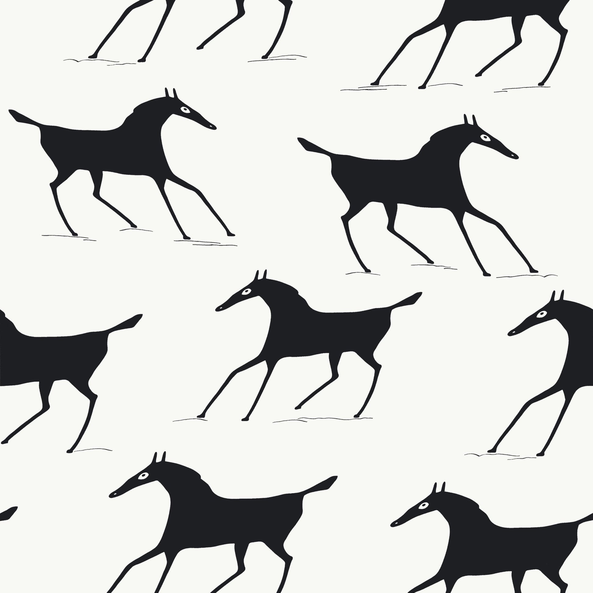 Marlborough Downs Wallpaper - Black & White - Thibaut - T13263 - Premier Wallcovering