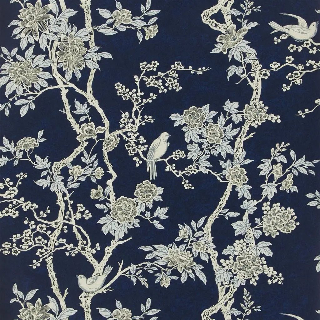 Marlowe Floral Wallpaper - Prussian Blue - Ralph Lauren - PRL048/04 - Premier Wallcovering