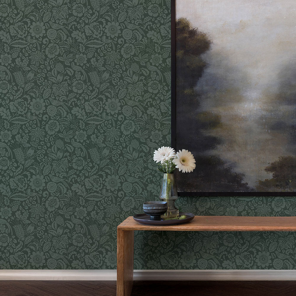 Marta Wallpaper - Green - A Street Prints - FD27362 - Premier Wallcovering