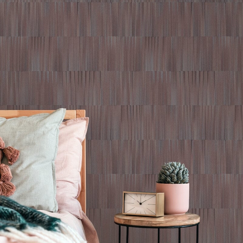 Martinique Linear Texture Wallpaper - Brown - Erismann - 10398 - 21 - Premier Wallcovering