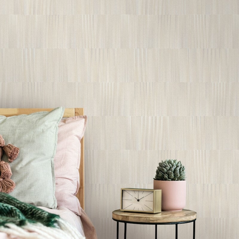 Martinique Linear Texture Wallpaper - Natural - Erismann - 10398 - 02 - Premier Wallcovering