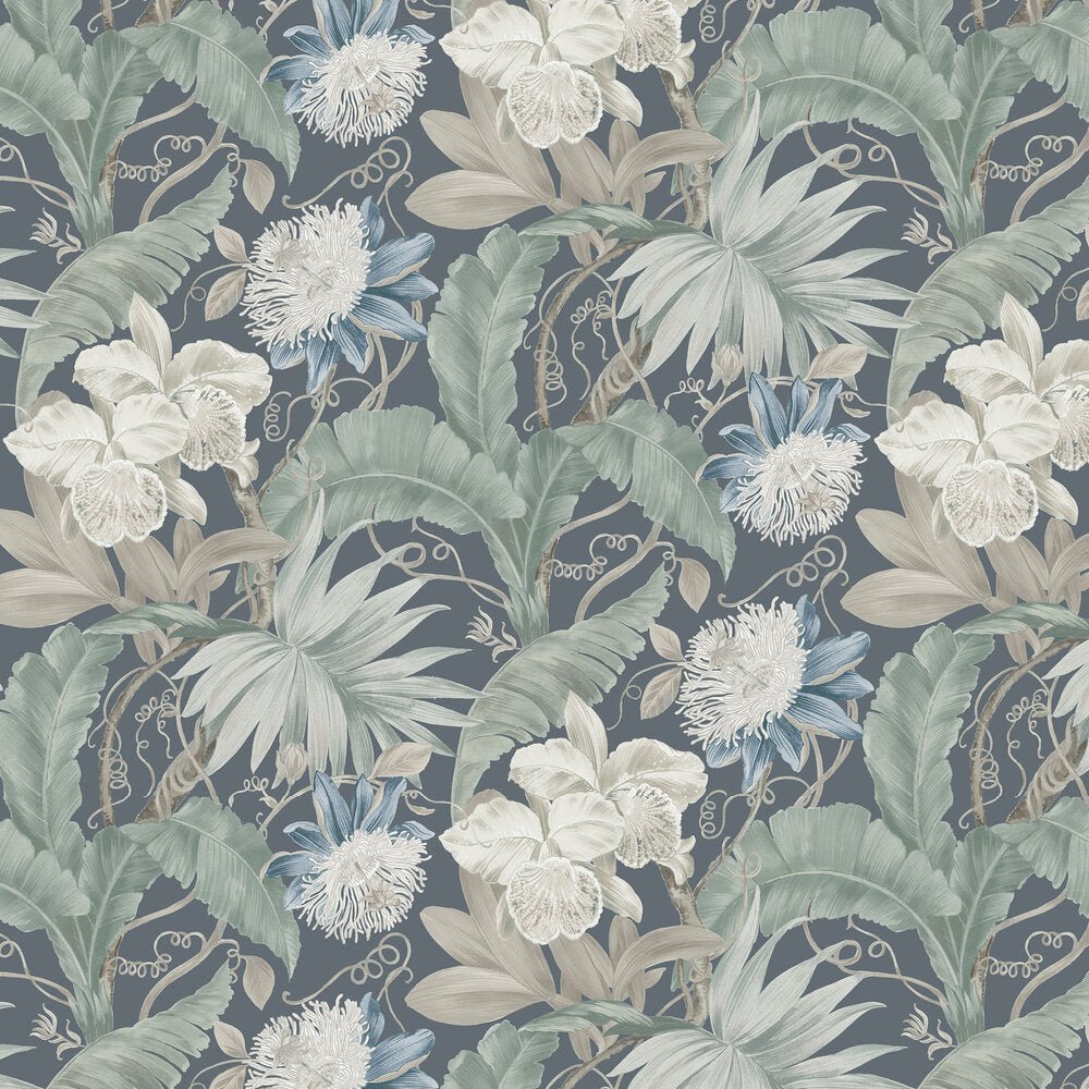 Marwood Wallpaper - Mid Blue - Timothy Wilman - TW2551 - Premier Wallcovering