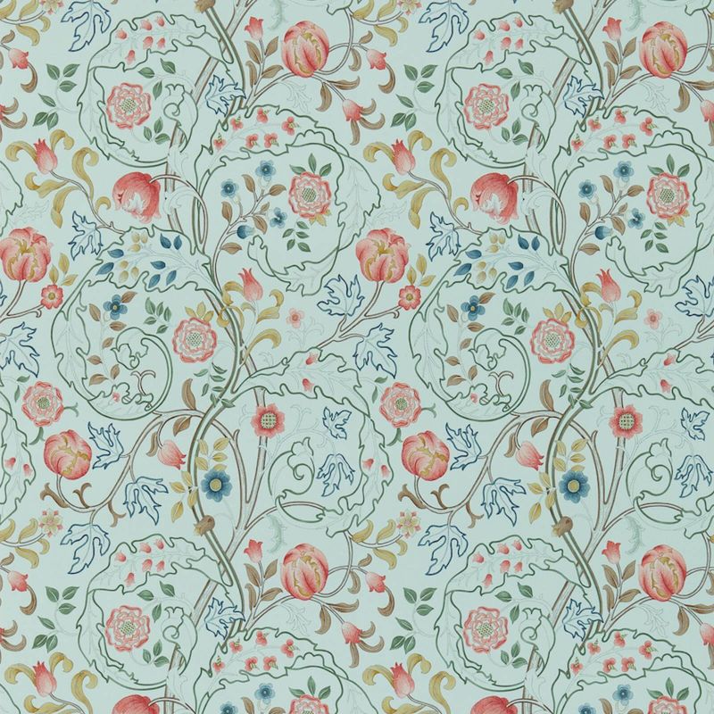 Mary Isobel Wallpaper - Silk Blue/Pink - 214731 - Morris & Co - Premier Wallcovering