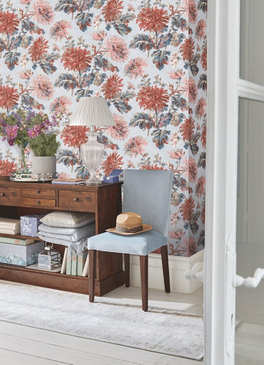 Maryam Wallpaper - Crimson - Laura Ashley - 114912 - Premier Wallcovering
