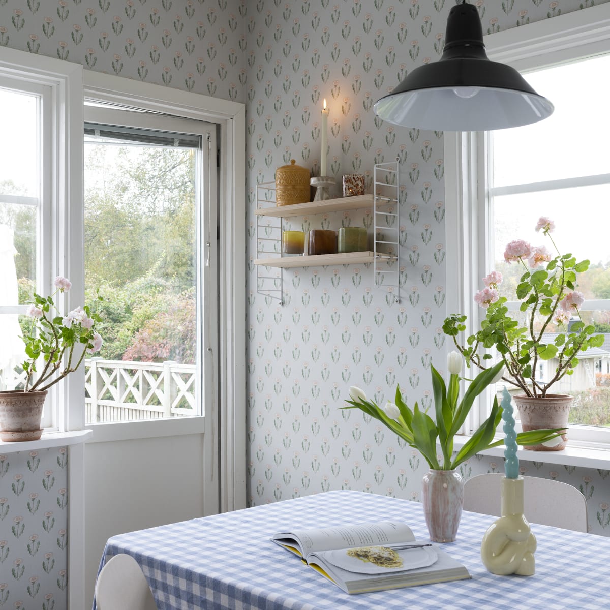 Maskrosen Wallpaper - Soft Blue - Sandberg - S10138 - Premier Wallcovering