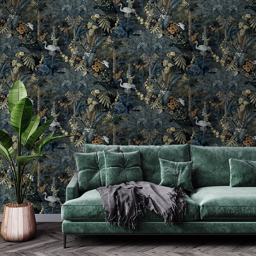 Masoala Wallpaper - Navy - Holden Décor - 91440 - Premier Wallcovering