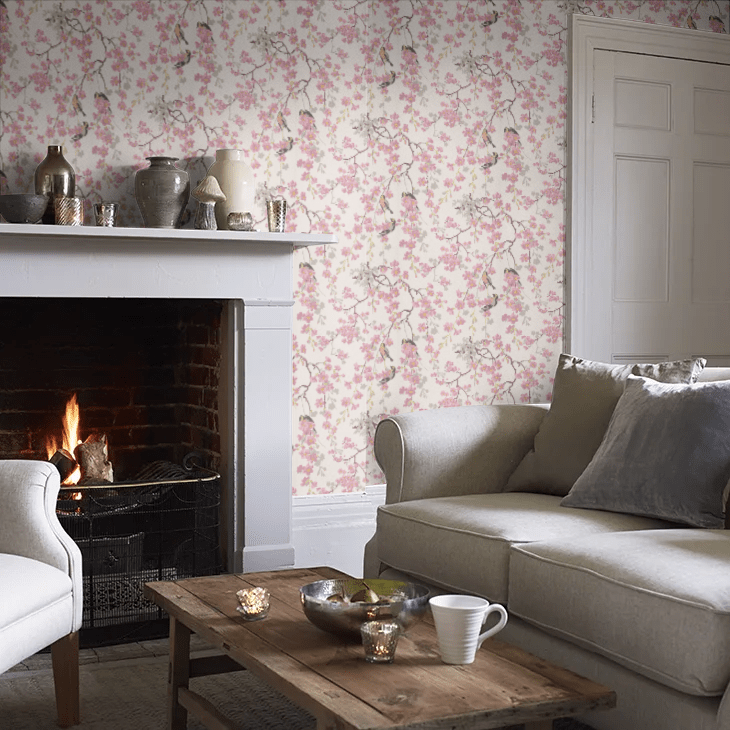 Massingberd Blossom Wallpaper - Mineral - Little Greene - 0260MAMINER - Premier Wallcovering