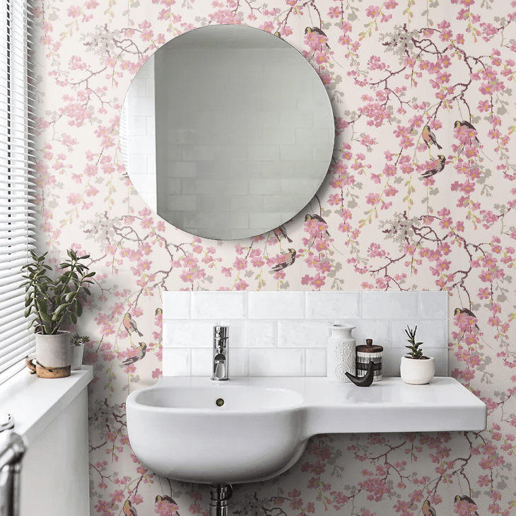 Massingberd Blossom Wallpaper - Mineral - Little Greene - 0260MAMINER - Premier Wallcovering