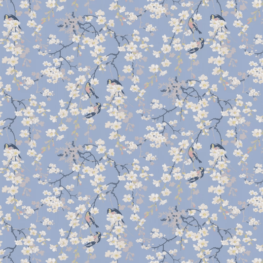 Massingberd Blossom Wallpaper - Pale Blue - Little Greene - 0260MAPALEZ - Premier Wallcovering