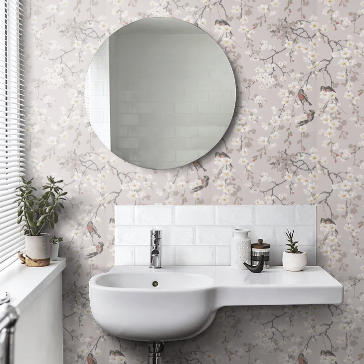 Massingberd Blossom Wallpaper - Grey - Little Greene - 0260MAGREYZ - Premier Wallcovering