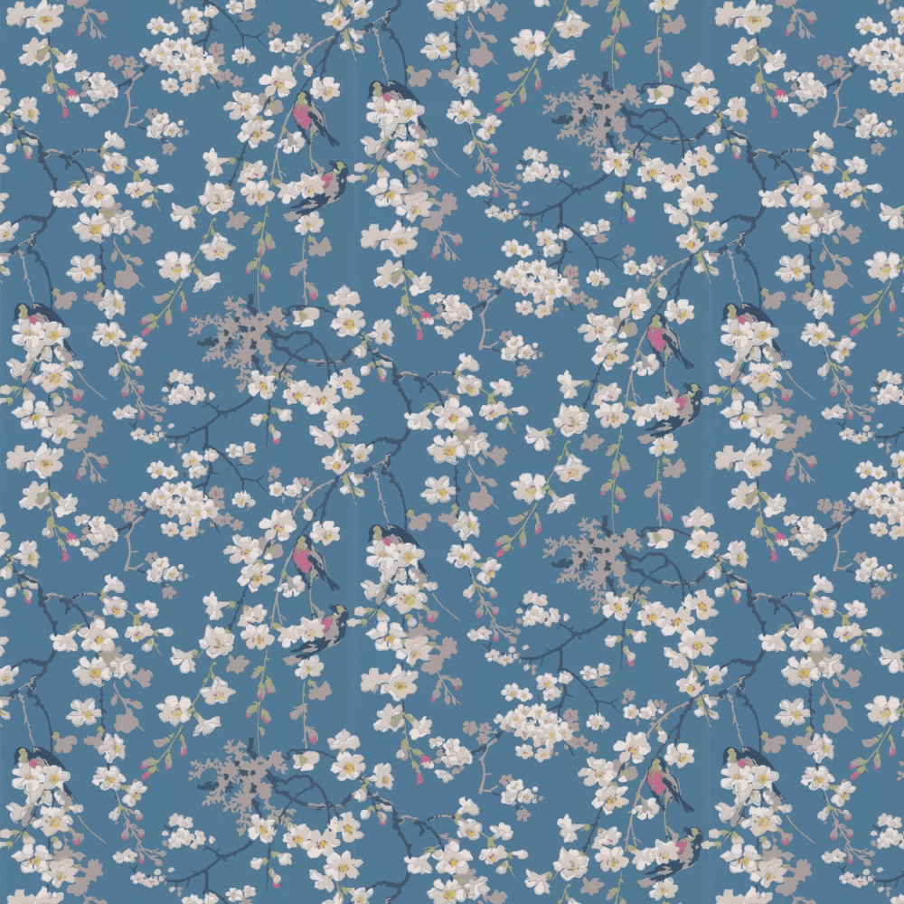 Massingberd Blossom Wallpaper - Deep Blue - Little Greene - 0260MADEEPZ - Premier Wallcovering