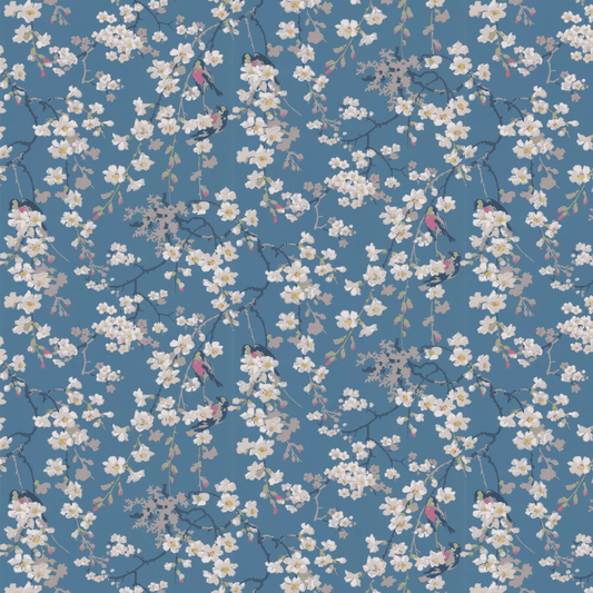 Massingberd Blossom Wallpaper - Deep Blue - Little Greene - 0260MADEEPZ - Premier Wallcovering