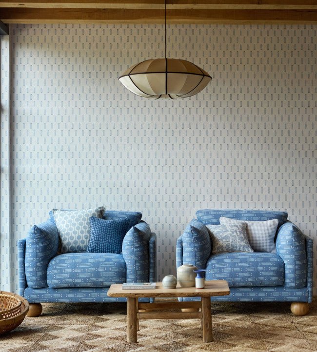 Matchsticks Wallpaper - Denim - Scion - NSCW113281 - Premier Wallcovering