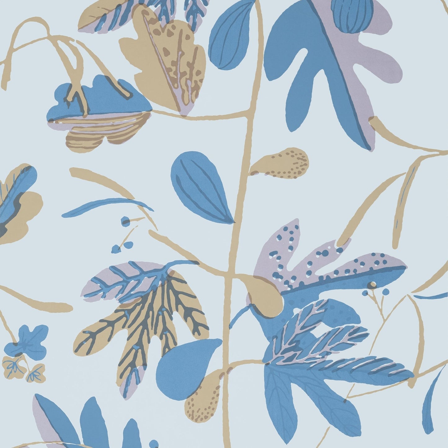 Matisse Leaf Wallpaper - Lavender & Blue - Thibaut - T16210 - Premier Wallcovering