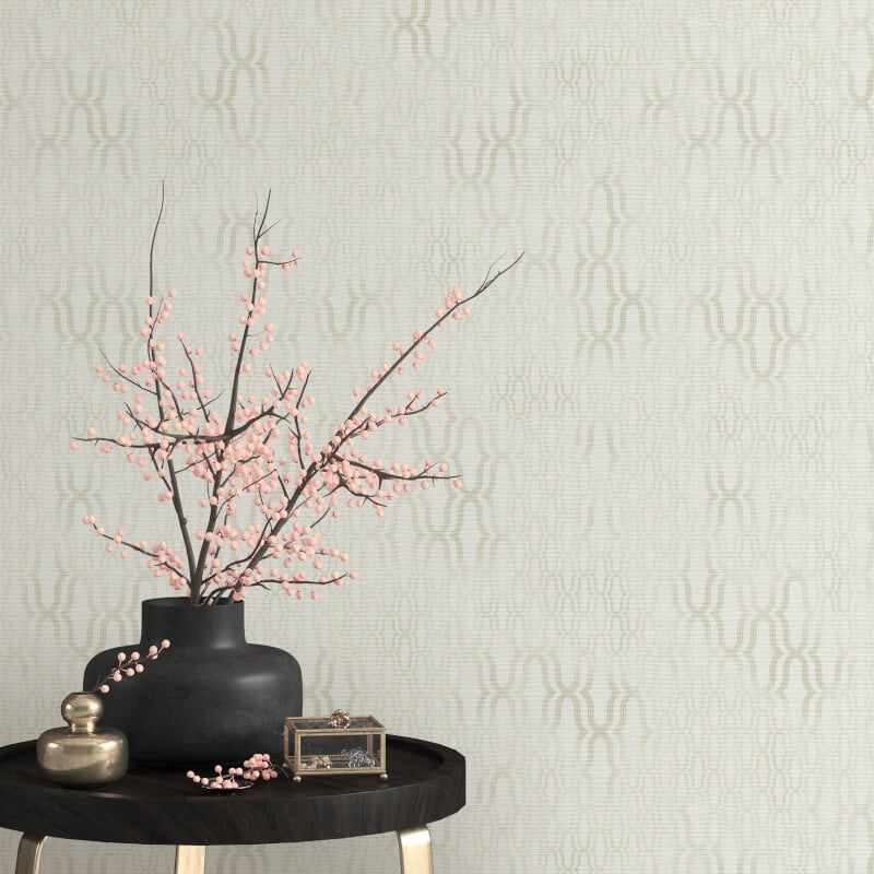 Matrix Geometric Metallic Wallpaper - Cream - Erismann - 10259 - 01 - Premier Wallcovering