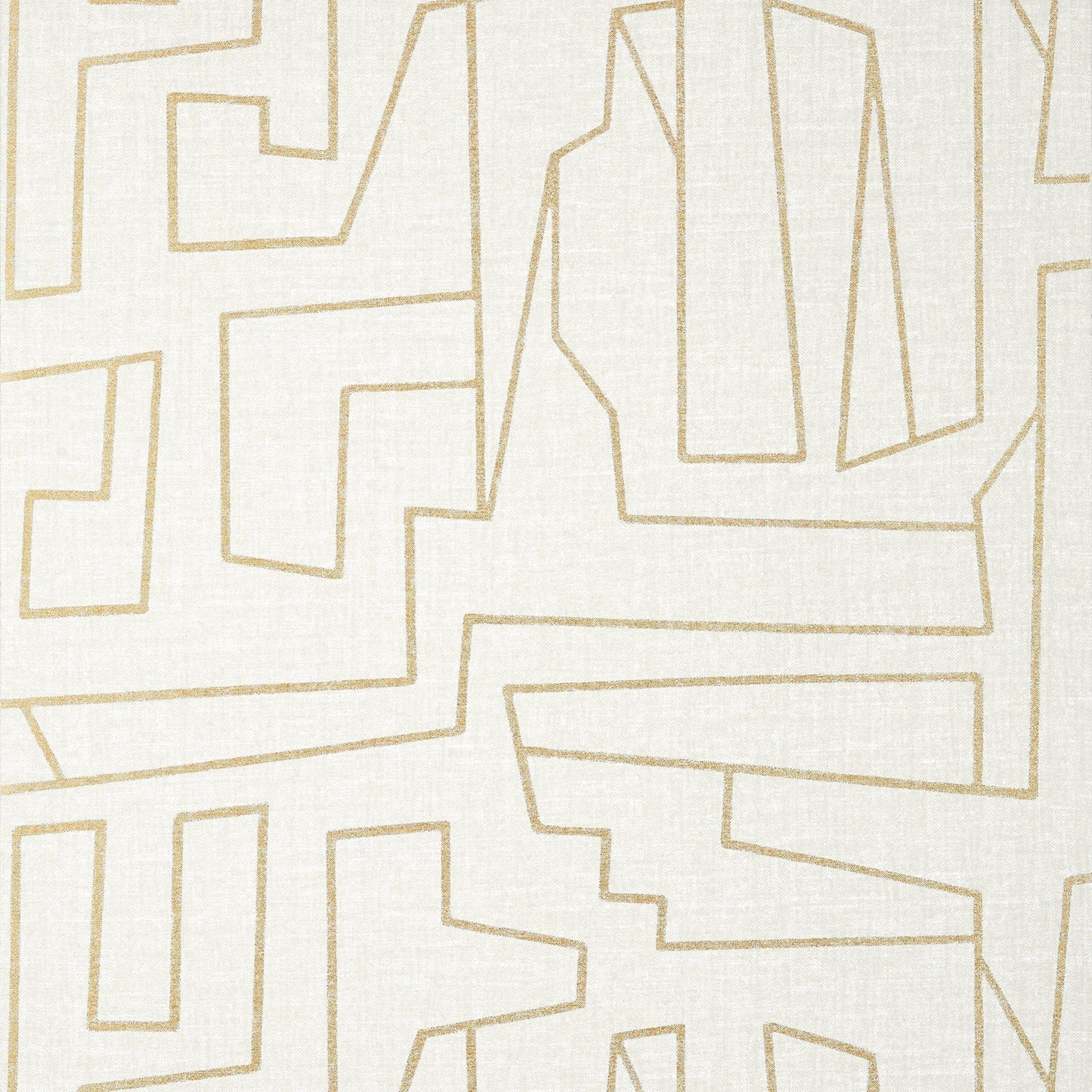 Matrix Wallpaper - Metallic Gold on Beige - Thibaut - T41029 - Premier Wallcovering