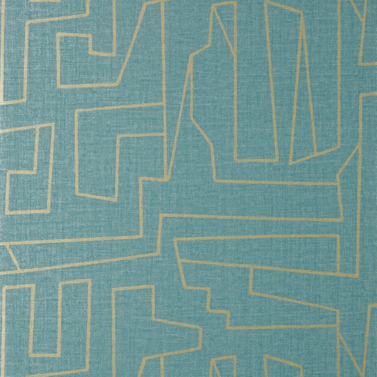 Matrix Wallpaper - Metallic Gold & Teal - Thibaut - T41032 - Premier Wallcovering