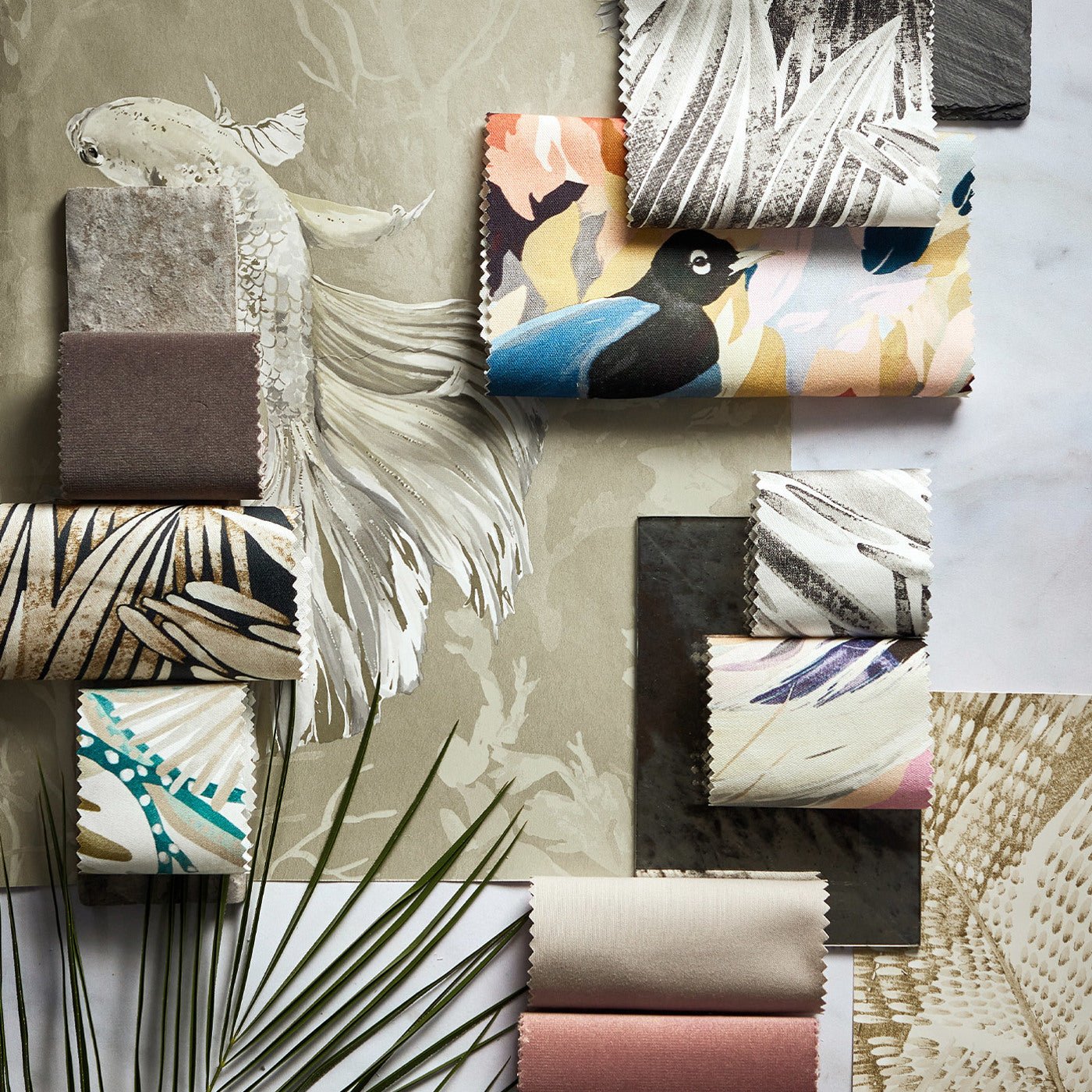 Matupi Wallpaper - Parchment/ Gold - Harlequin - HTEW112774 - Premier Wallcovering