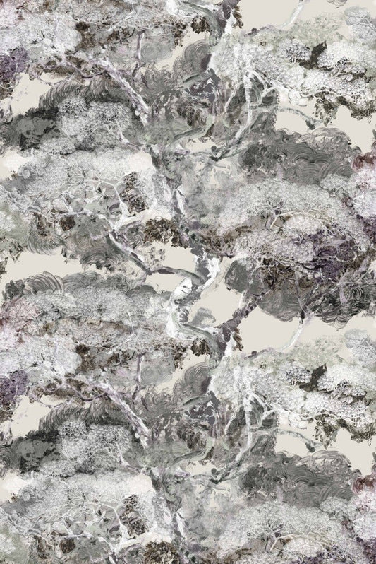 Matzu Tree Superwide Wallpaper - Streak Bleach Grey - Timorous Beasties - DWN/MATZ/OBRN/01 - Premier Wallcovering