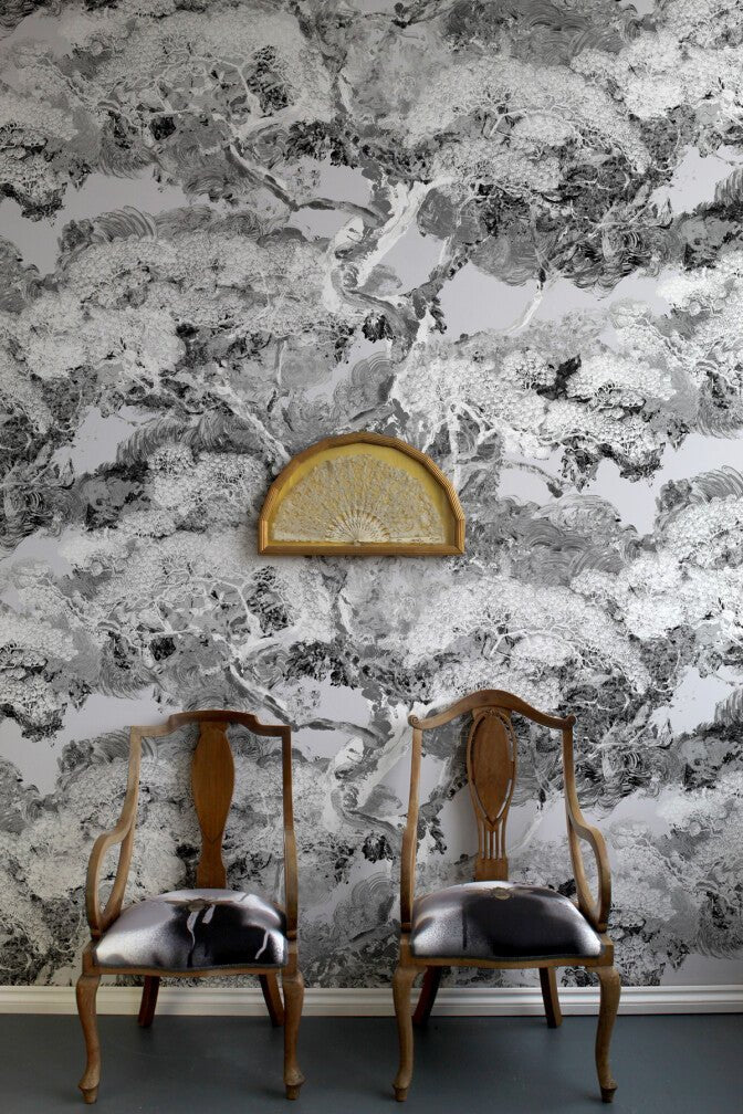 Matzu Tree Superwide Wallpaper - Wipeout Grey - Timorous Beasties - DWN/MATZ/OBRN/02 - Premier Wallcovering