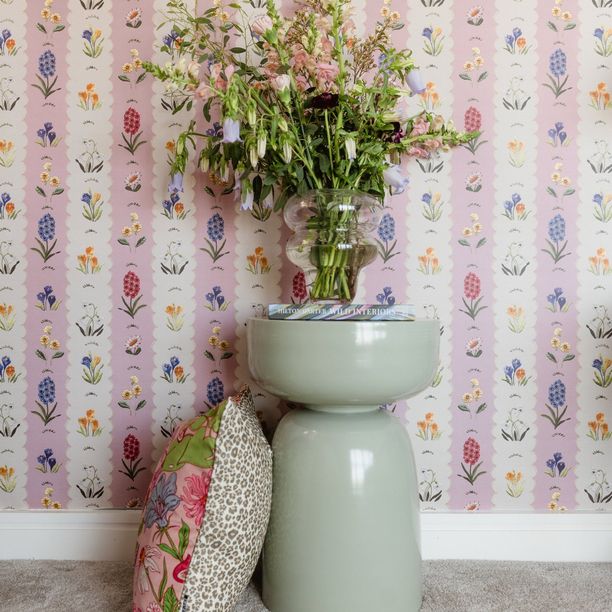 Mavis Wallpaper - Carnation & Cream - Wear The Walls - MACC807670 - Premier Wallcovering