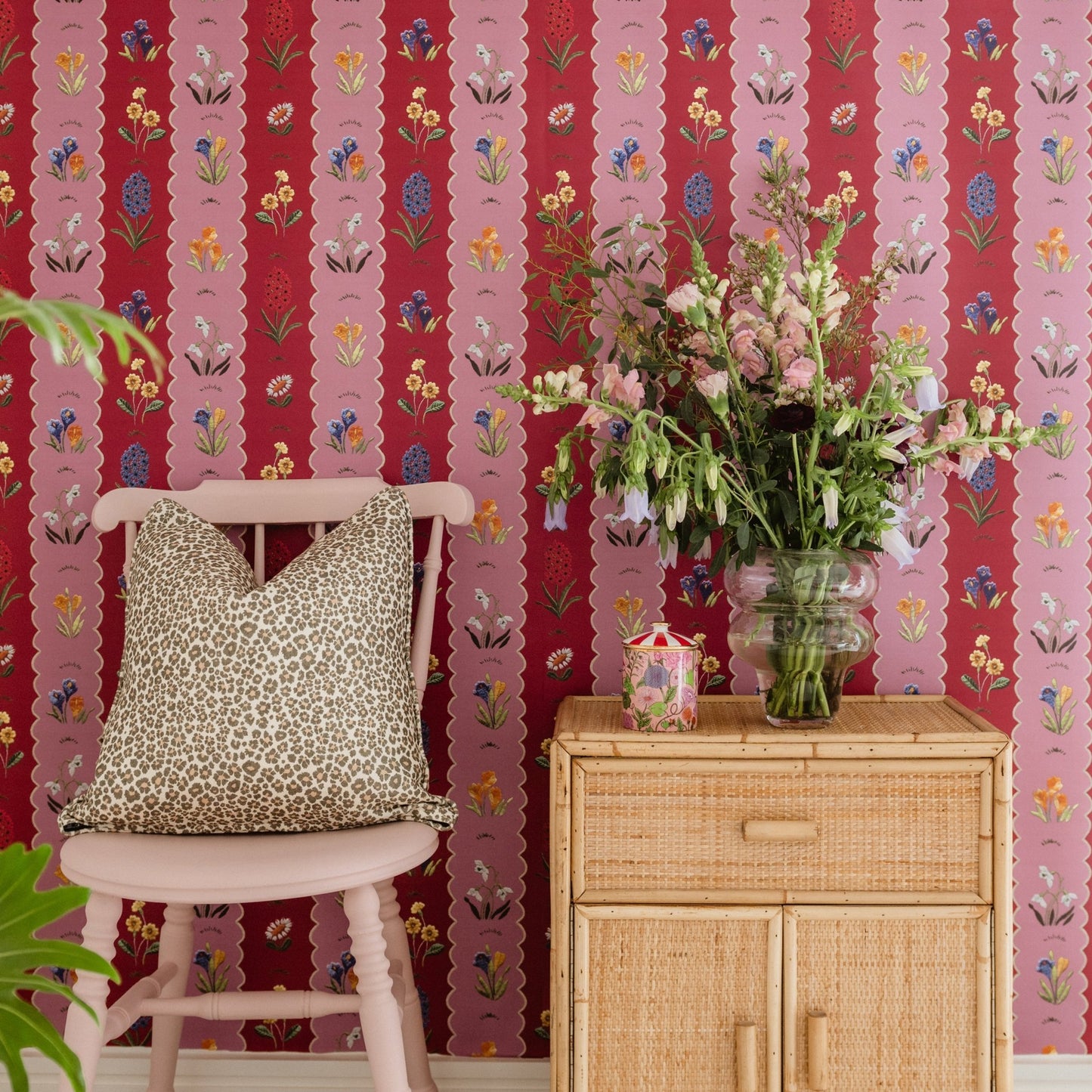 Mavis Wallpaper - Berry & Blush - Wear The Walls - MABB807670 - Premier Wallcovering