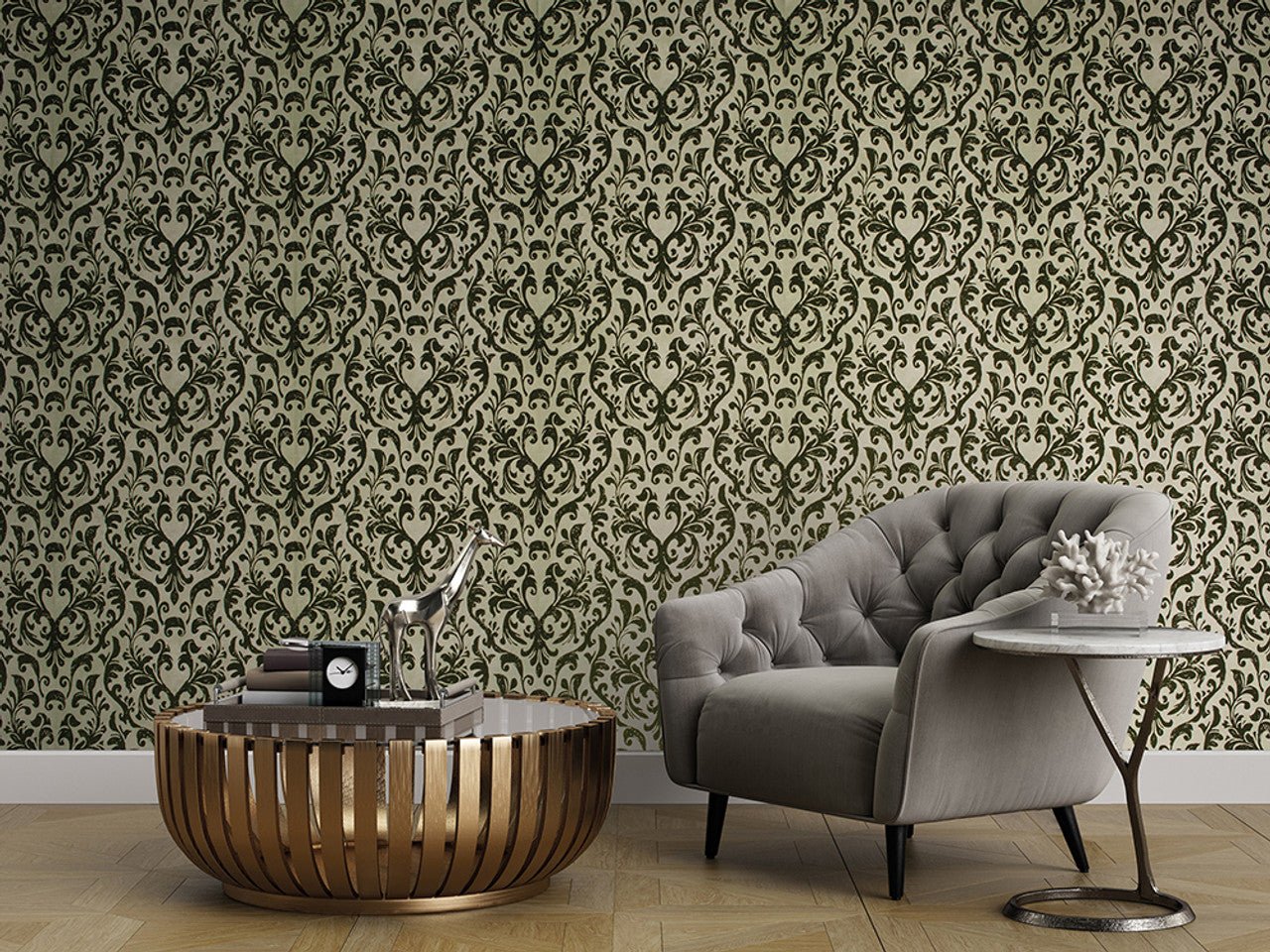 Mayfair Urban Classics Wallpaper - Sage Green - Hohenberger - 81254 - Premier Wallcovering