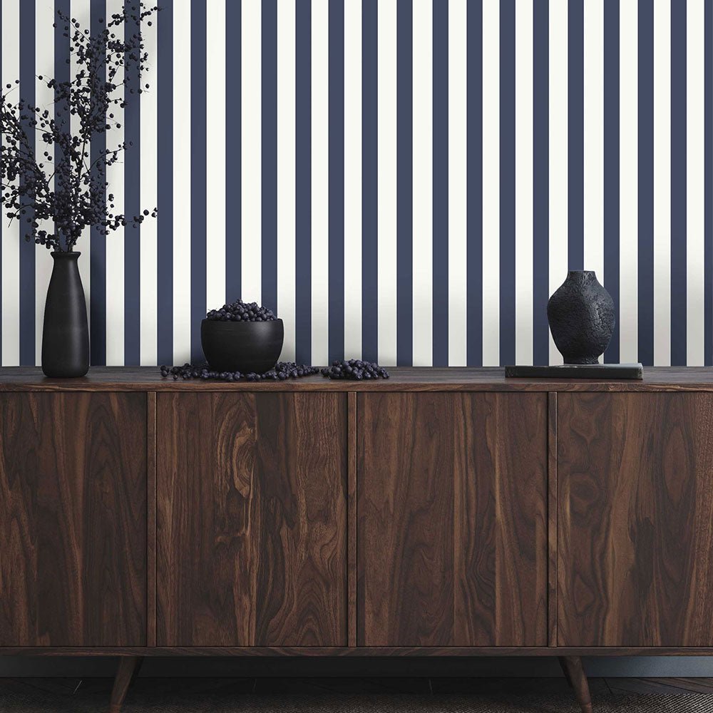 Mayfair Wallpaper - Navy - Timothy Wilman - TW2456 - Premier Wallcovering