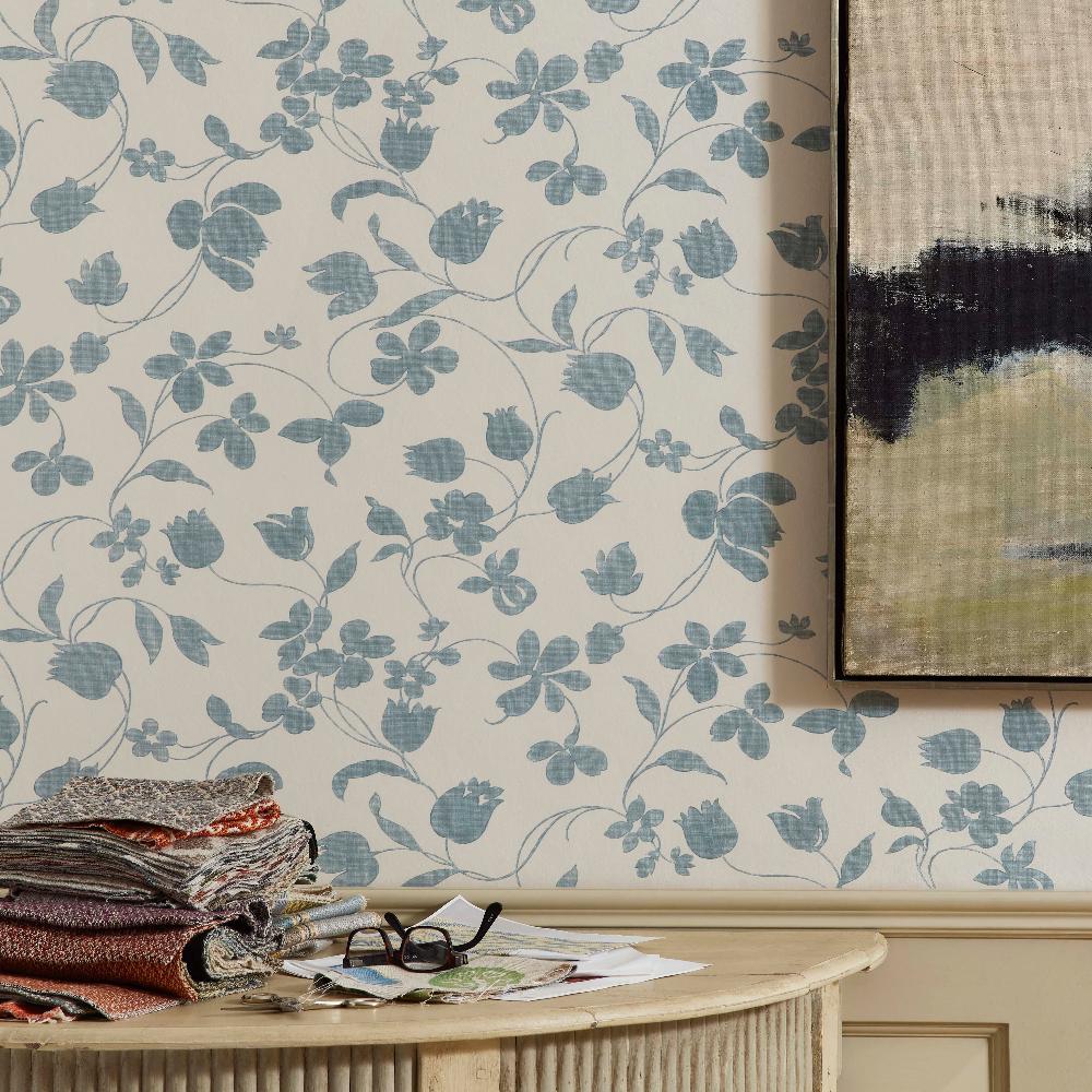 Mayfield Wallpaper - Blue - Blithfield - 697-01 - Premier Wallcovering