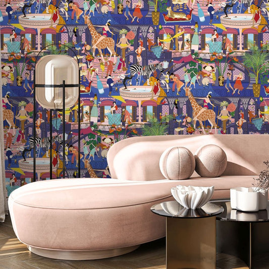 Mayhem Mansion Wallpaper - Electric Blue - Brand McKenzie - BMGI006/06A - Premier Wallcovering