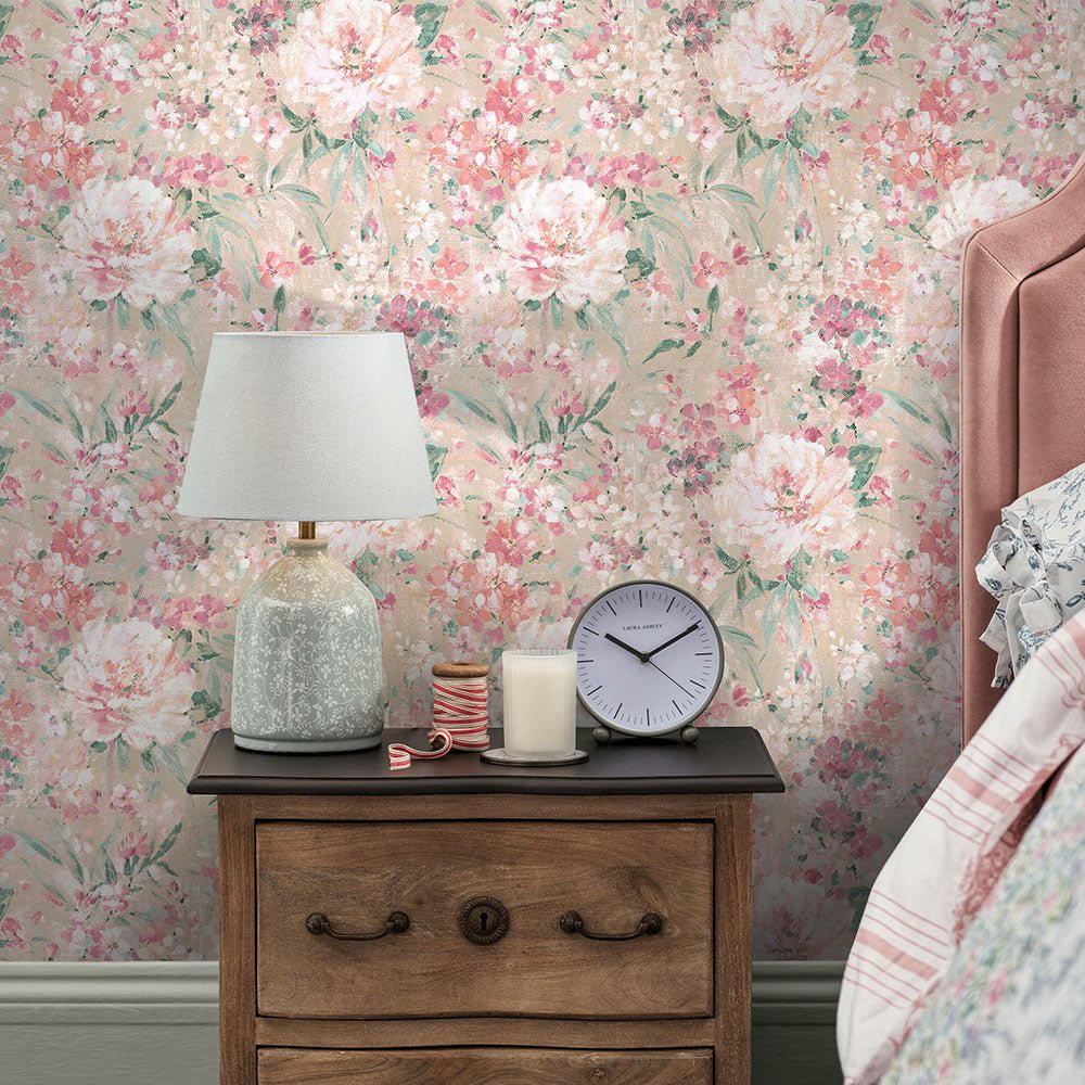 Mayville Wallpaper - Plaster Pink - Laura Ashley - 140329 - Premier Wallcovering