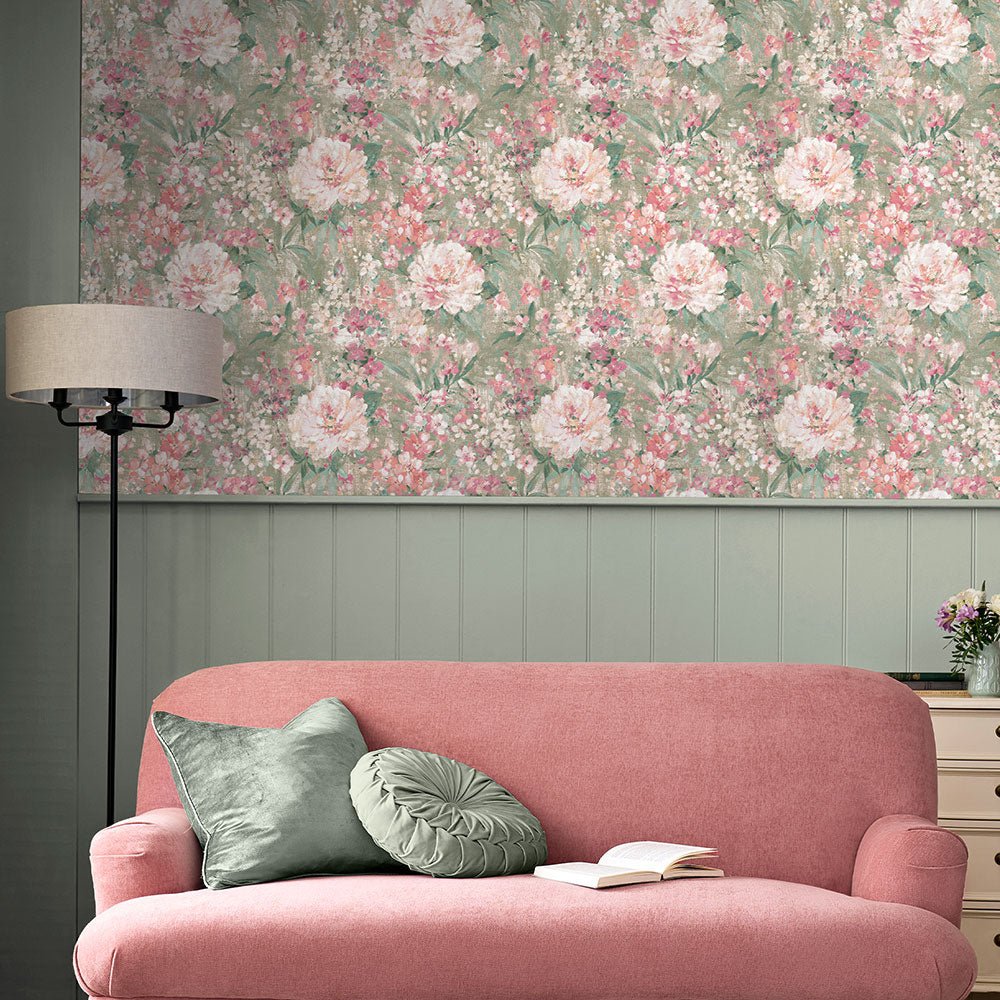 Mayville Wallpaper - Hedgerow Green - Laura Ashley - 140328 - Premier Wallcovering