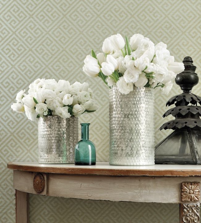 Maze Grasscloth Wallpaper - Navy - Thibaut - T41196 - Premier Wallcovering