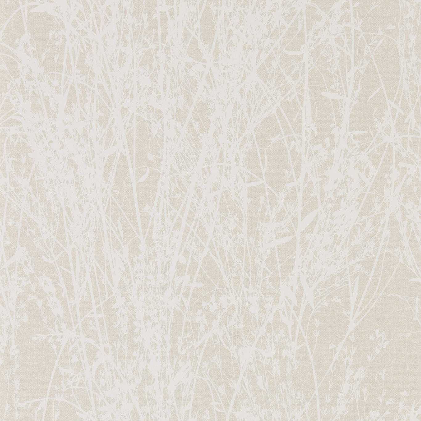 Meadow Canvas Wallpaper - White/Parchment - Sanderson - DWOW215695 - Premier Wallcovering