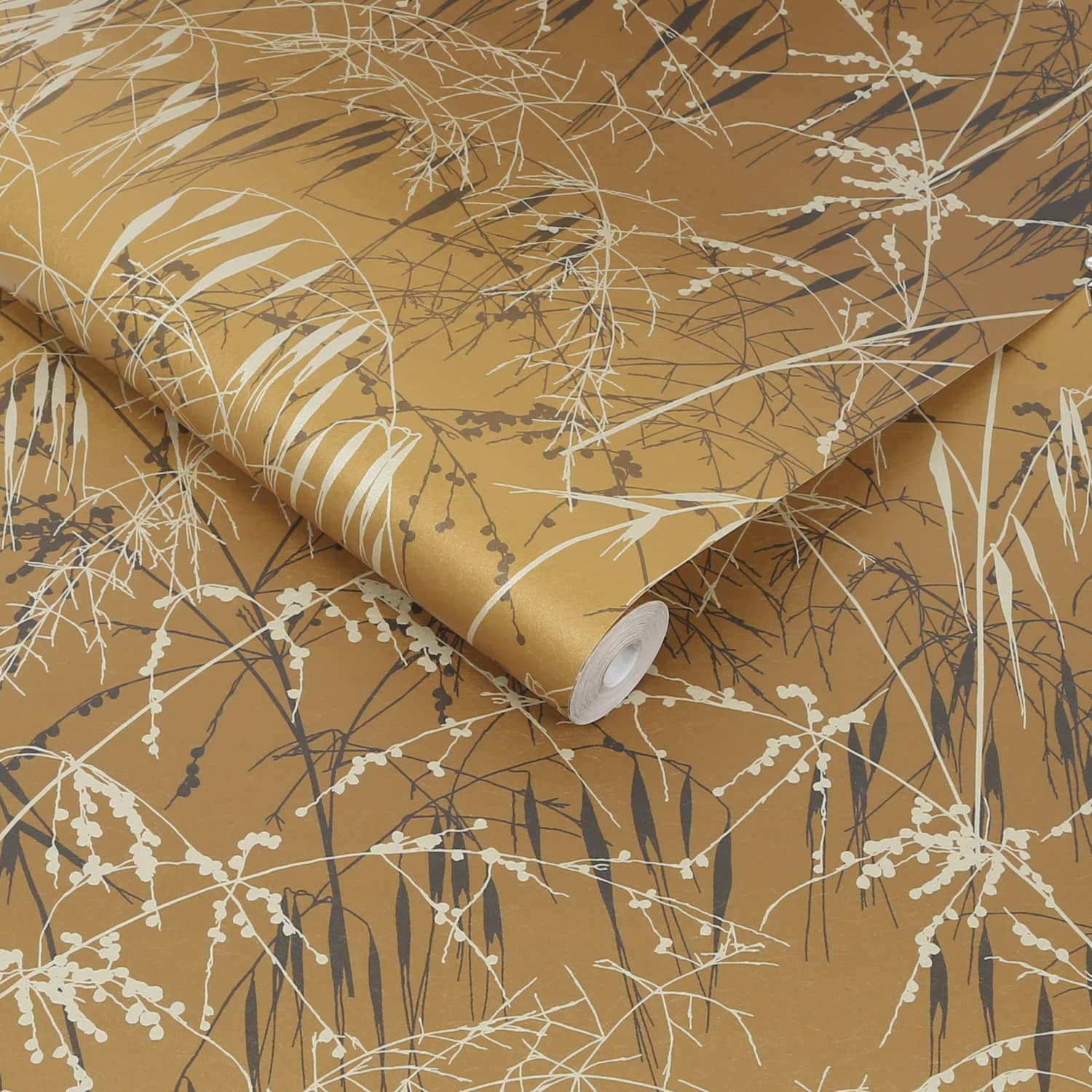 Meadow Grass Wallpaper - Yellow Ochre & Soft Gold - Clarissa Hulse - 120405 - Premier Wallcovering