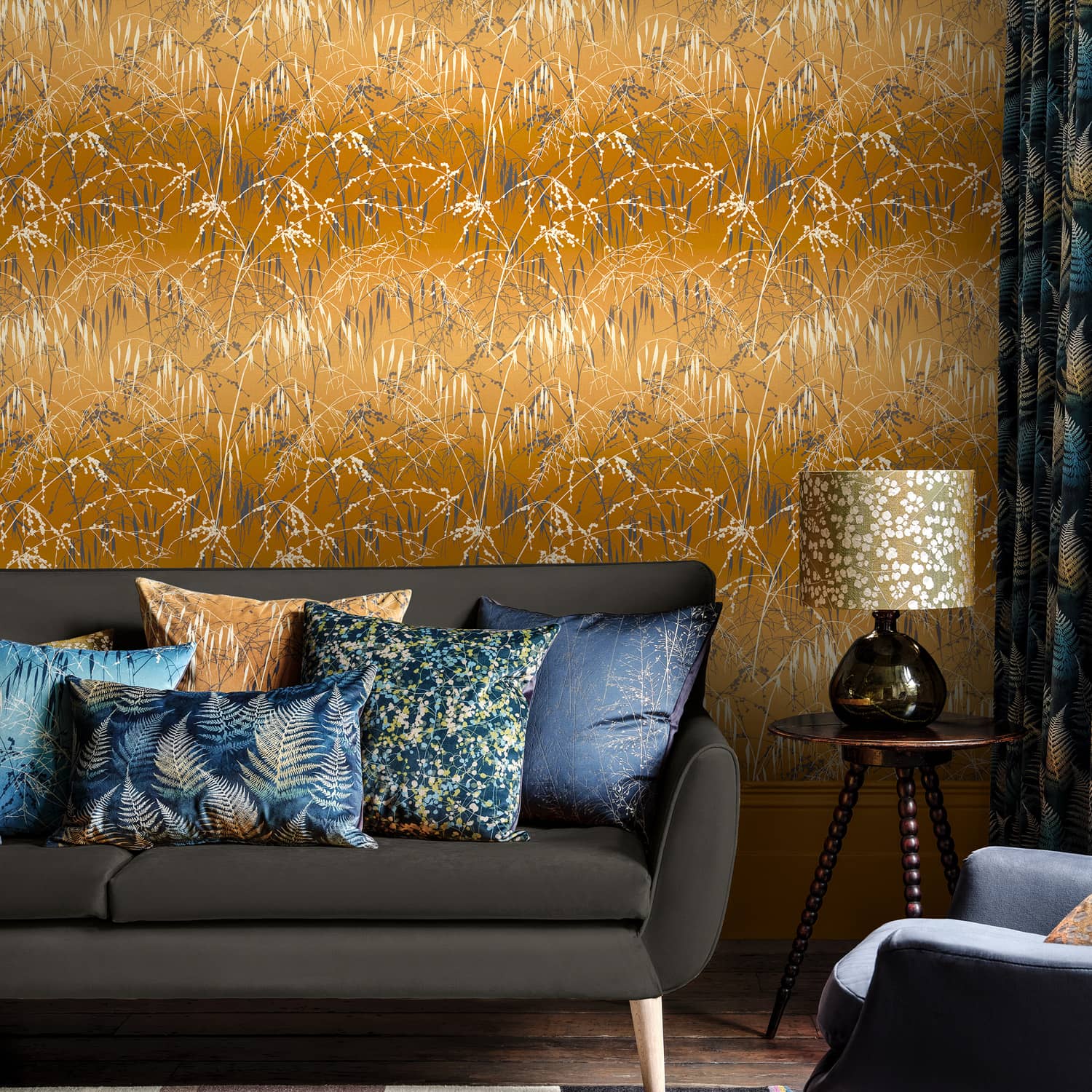 Meadow Grass Wallpaper - Yellow Ochre & Soft Gold - Clarissa Hulse - 120405 - Premier Wallcovering