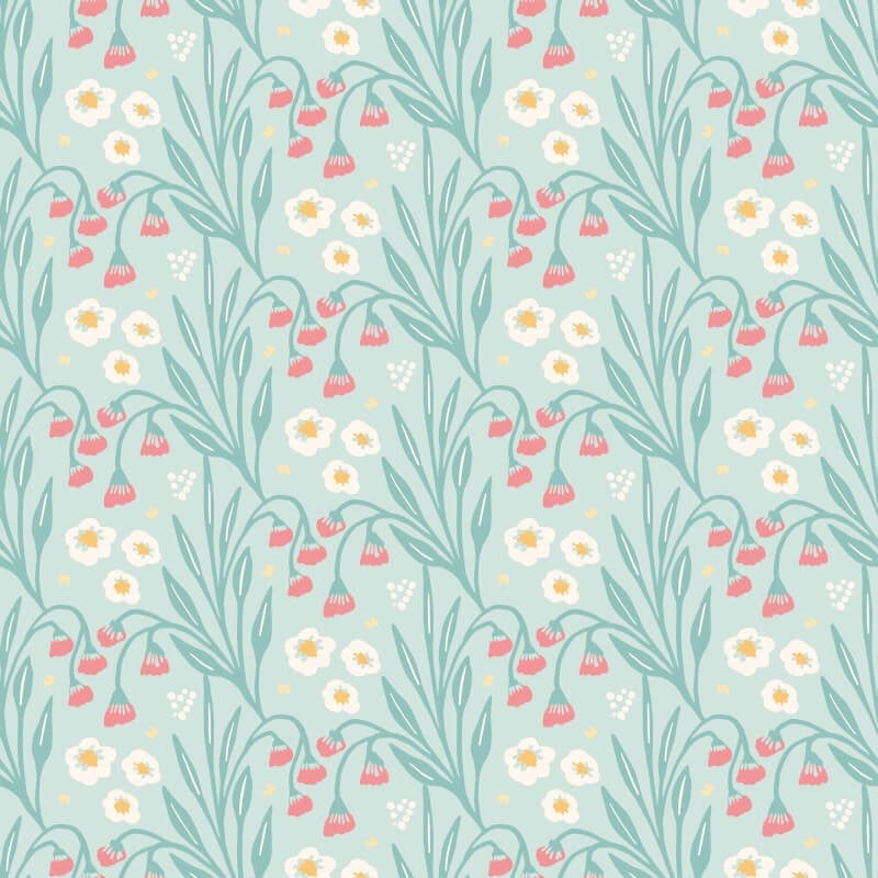 Meadow Stripe Wallpaper - Seafoam/Coral - Hoopla Walls - HWA1213W - Premier Wallcovering