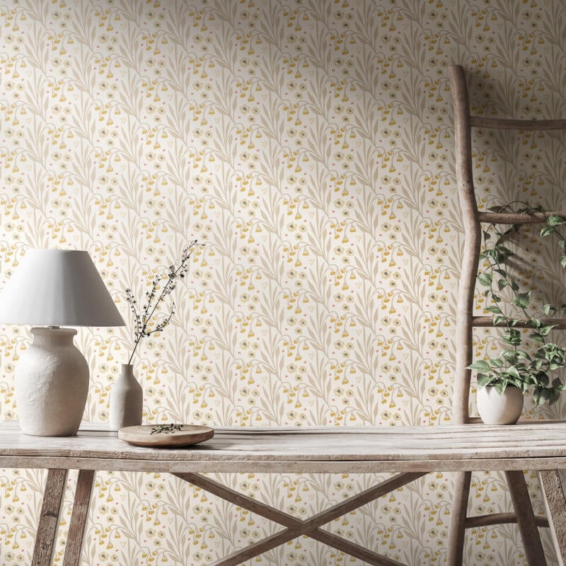 Meadow Stripe Wallpaper - Ochre/Stone - Hoopla Walls - HWA1212W - Premier Wallcovering