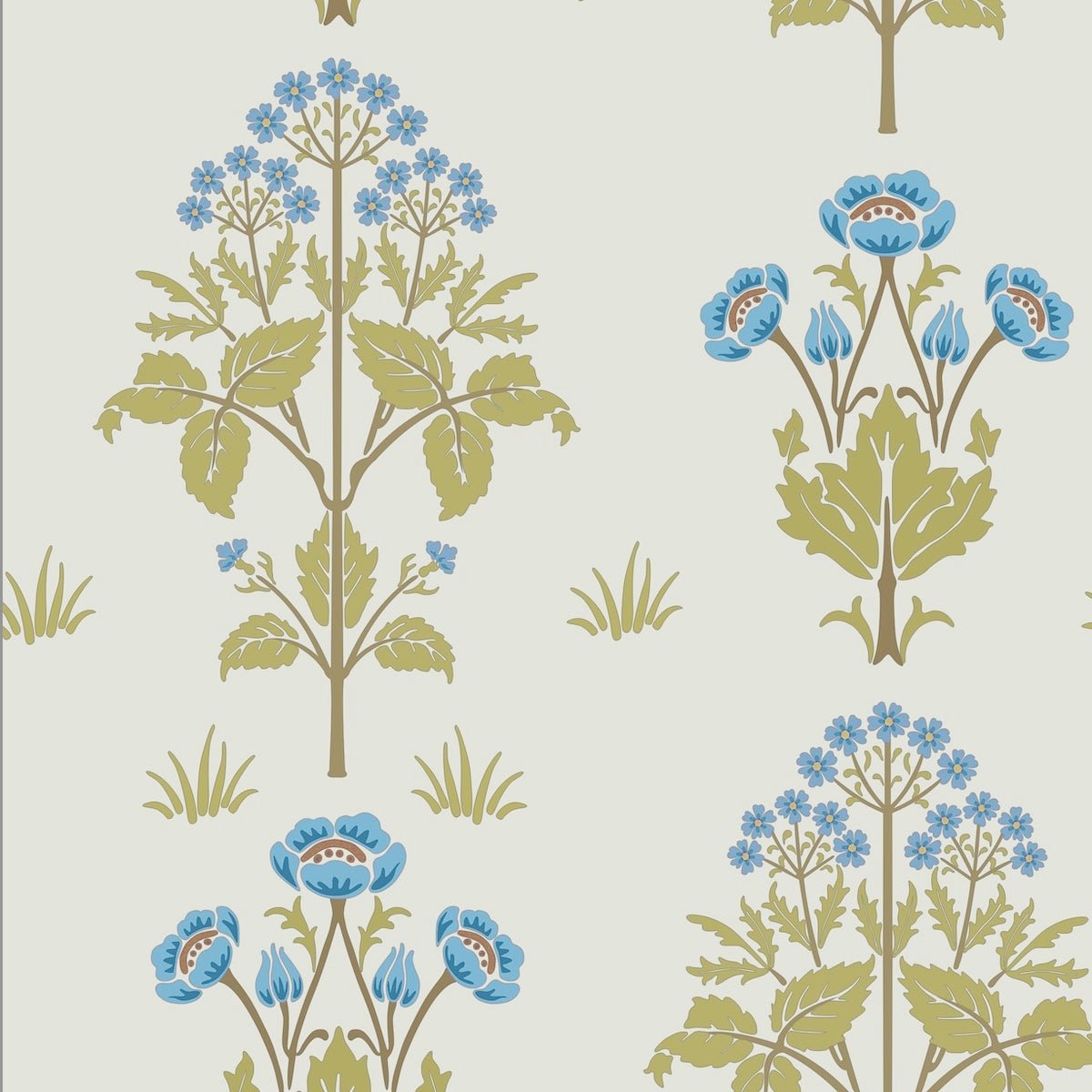 Morris Collections - 1056 - Meadow Sweet Wallpaper - Blueberry - Premier Wallcovering