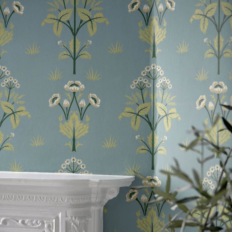 Meadow Sweet Wallpaper - Gold/Slate - Morris & Co - 216829 - Premier Wallcovering