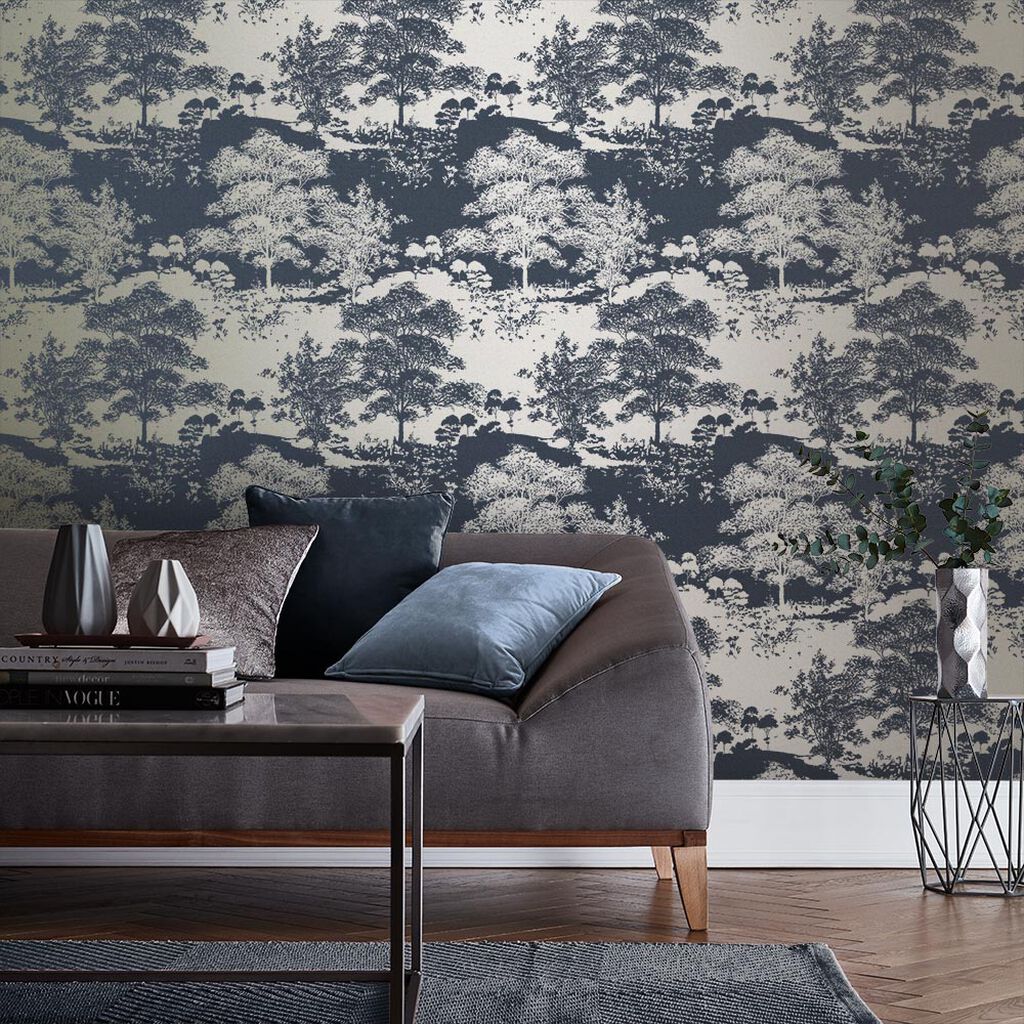 Meadow Wallpaper - Notte - Graham & Brown - 105230 - Premier Wallcovering