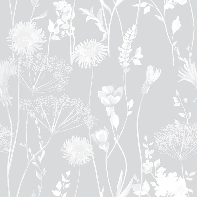 Meadowsweet Floral Wallpaper - Grey - Catherine Lansfield - 165581 - Premier Wallcovering