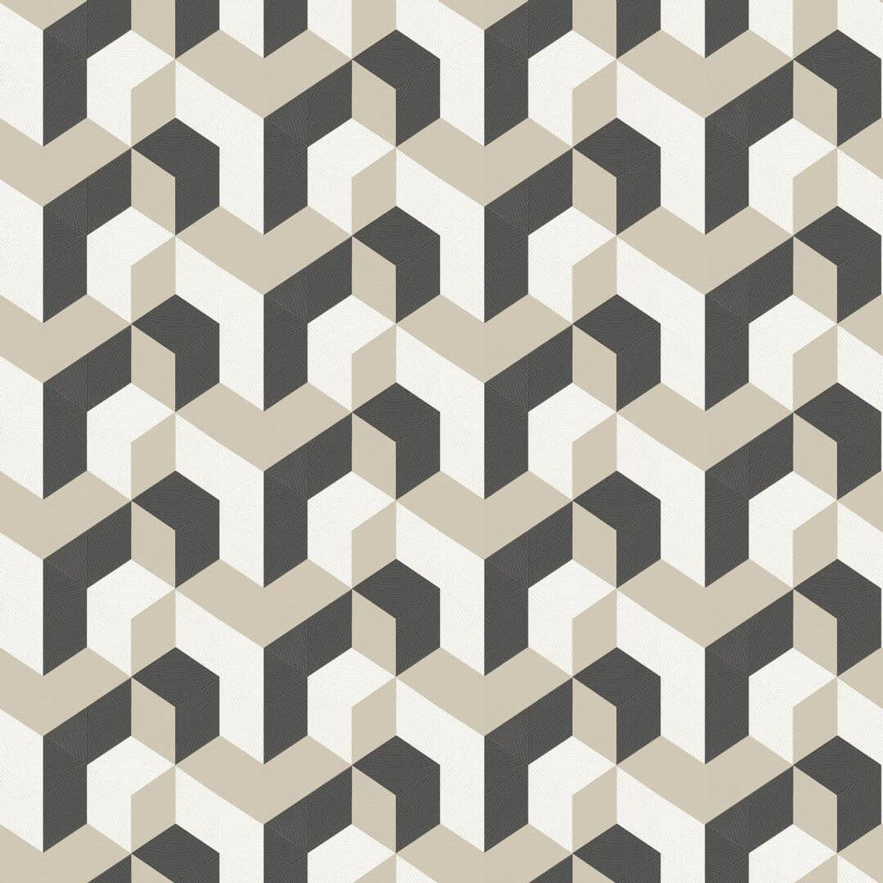 Mecano Perception Wallpaper - Noir And Beige - Casadeco - 86491526 - Premier Wallcovering