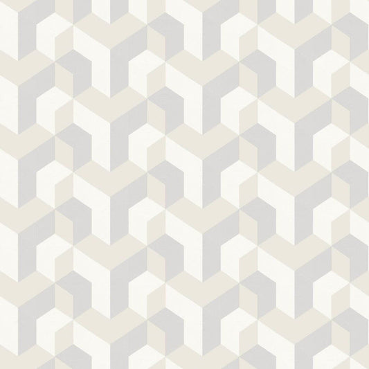Mecano Perception Wallpaper - Blanc Craie - Casadeco - 86490121 - Premier Wallcovering