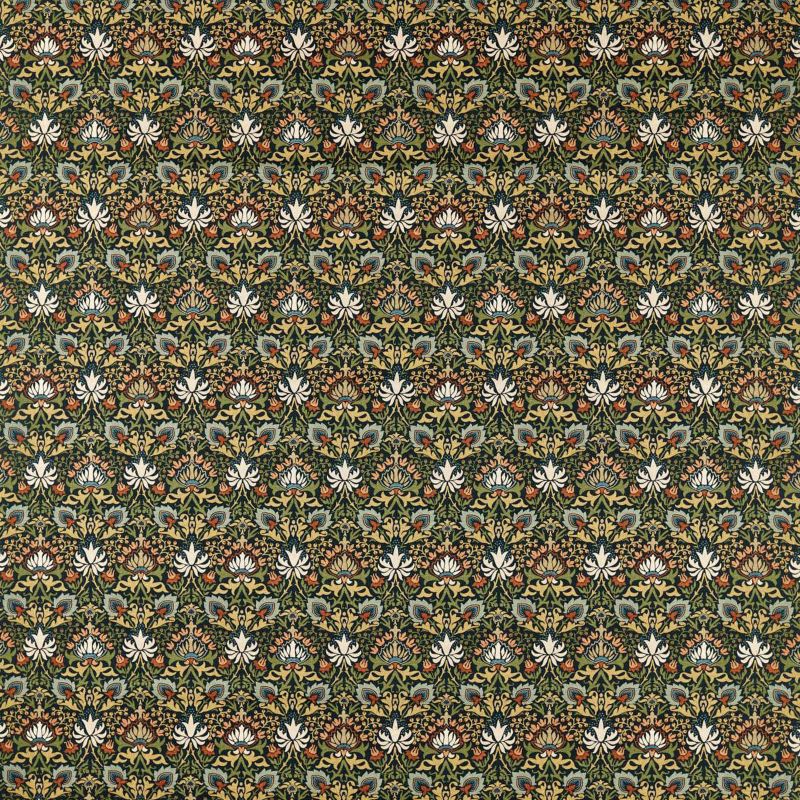 Meda Iris Fabric - Forest/Russet - Morris & Co - 227367 - Premier Wallcovering