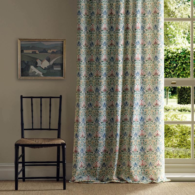 Meda Iris Fabric - Rose/Thyme - Morris & Co - 227366 - Premier Wallcovering